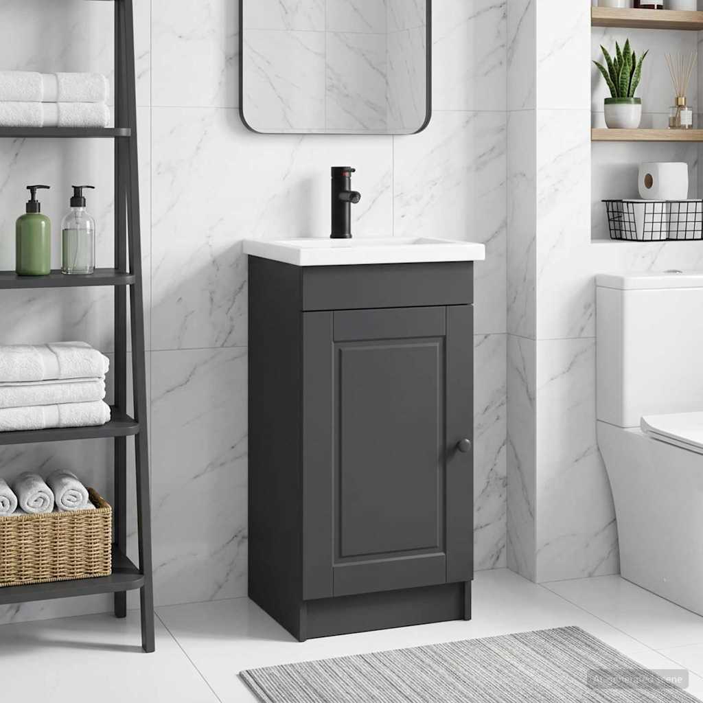 vidaXL Bathroom Vanity with Sink Black 42 x 40 x 84.5 cm 1
