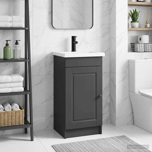 vidaXL Bathroom Vanity with Sink Black 42 x 40 x 84.5 cm 1