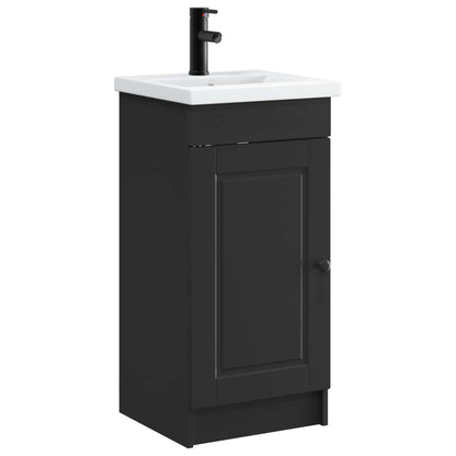 vidaXL Bathroom Vanity with Sink Black 42 x 40 x 84.5 cm 2