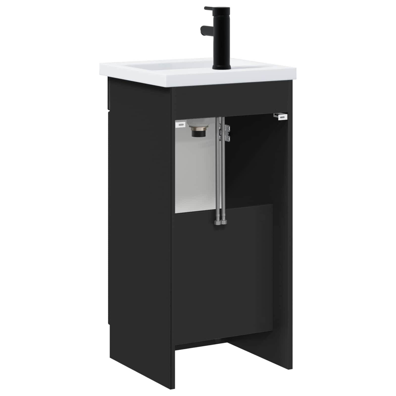 vidaXL Bathroom Vanity with Sink Black 42 x 40 x 84.5 cm 6