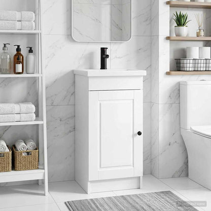 vidaXL Bathroom Vanity with Sink High Gloss White 42 x 40 x 84.5 cm 1