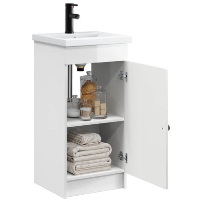 vidaXL Bathroom Vanity with Sink High Gloss White 42 x 40 x 84.5 cm 3