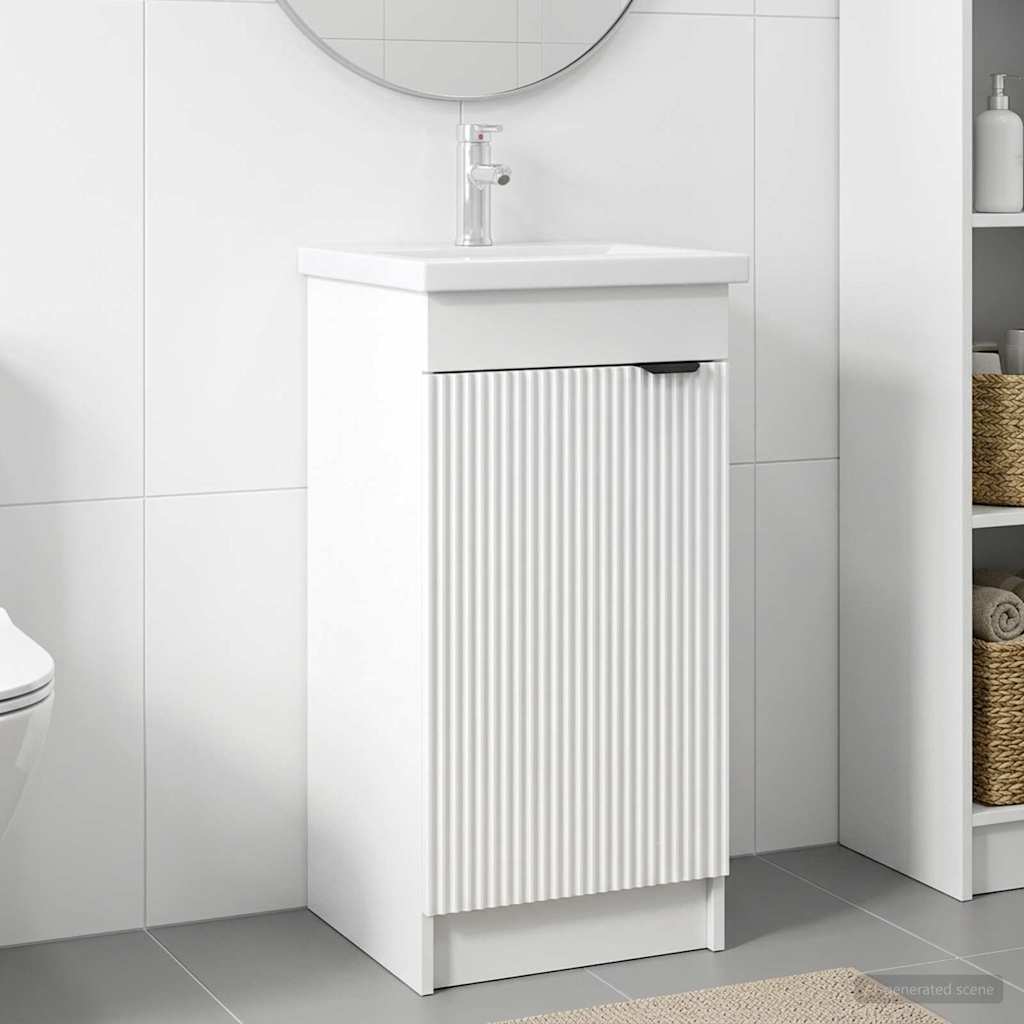 vidaXL Bathroom Vanity with Sink White 42 x 40 x 84.5 cm 1