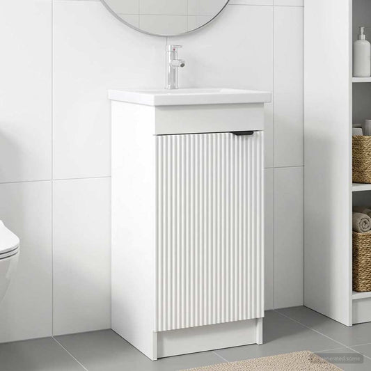 vidaXL Bathroom Vanity with Sink White 42 x 40 x 84.5 cm 1