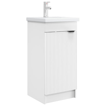 vidaXL Bathroom Vanity with Sink White 42 x 40 x 84.5 cm 2