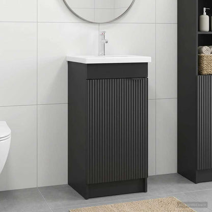 vidaXL Bathroom Vanity with Sink Black 42 x 40 x 84.5 cm 1