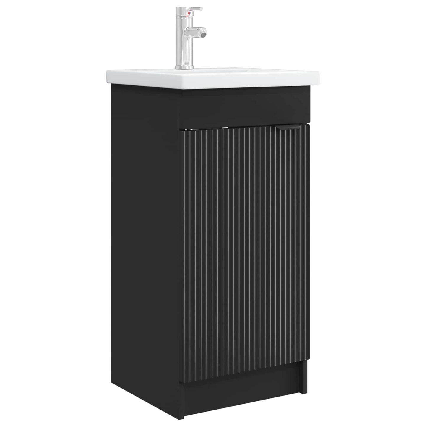vidaXL Bathroom Vanity with Sink Black 42 x 40 x 84.5 cm 2