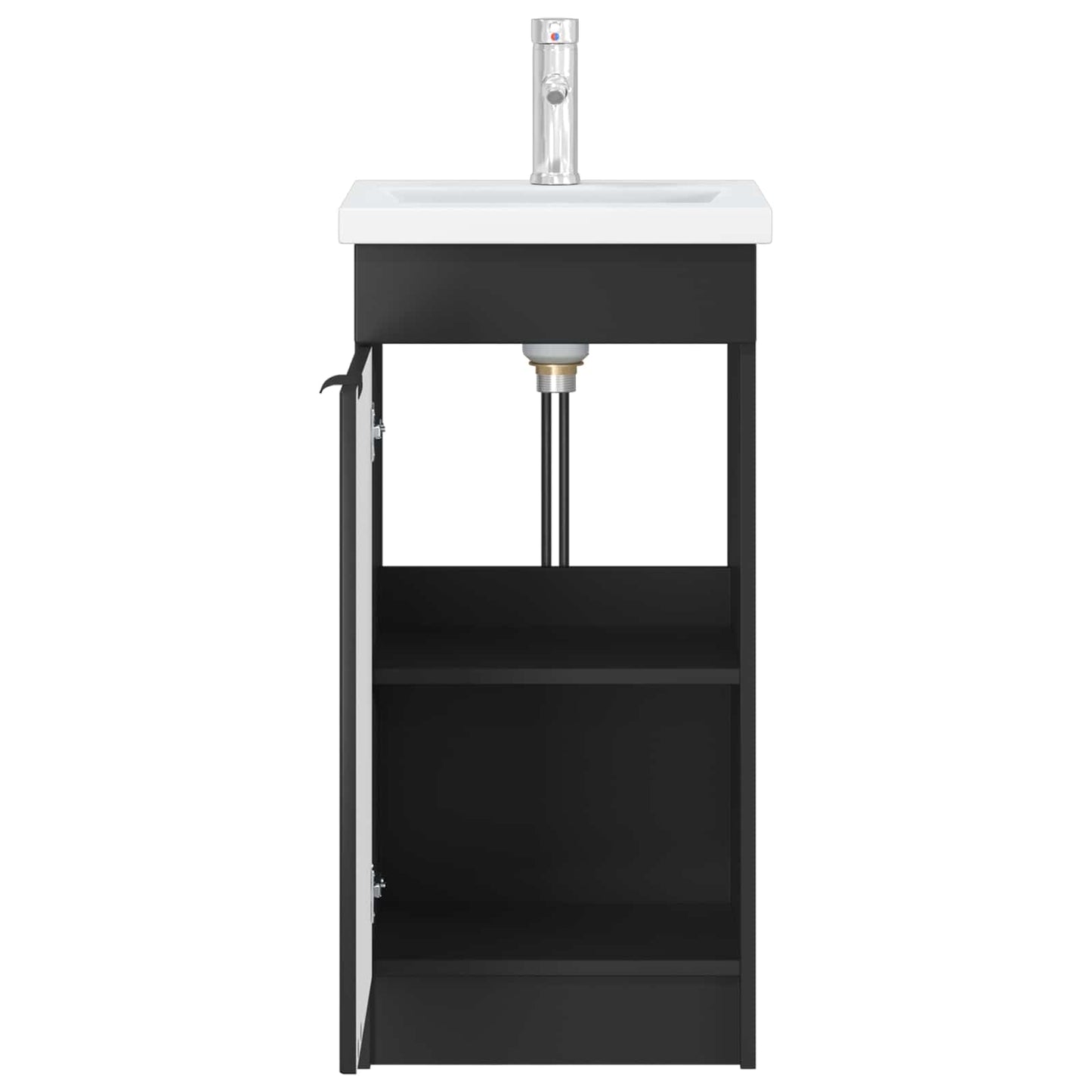 vidaXL Bathroom Vanity with Sink Black 42 x 40 x 84.5 cm 4