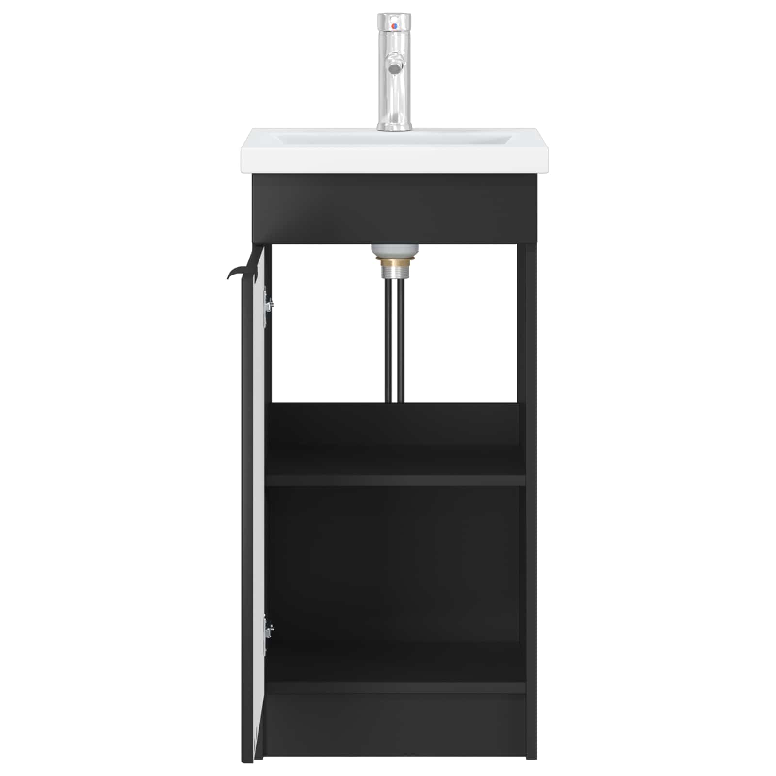 vidaXL Bathroom Vanity with Sink Black 42 x 40 x 84.5 cm 4
