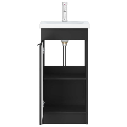 vidaXL Bathroom Vanity with Sink Black 42 x 40 x 84.5 cm 4