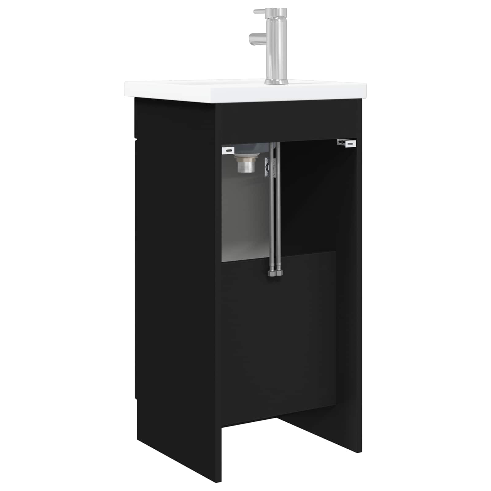 vidaXL Bathroom Vanity with Sink Black 42 x 40 x 84.5 cm 6