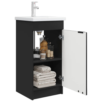 vidaXL Bathroom Vanity with Sink Black 42 x 40 x 84.5 cm 3