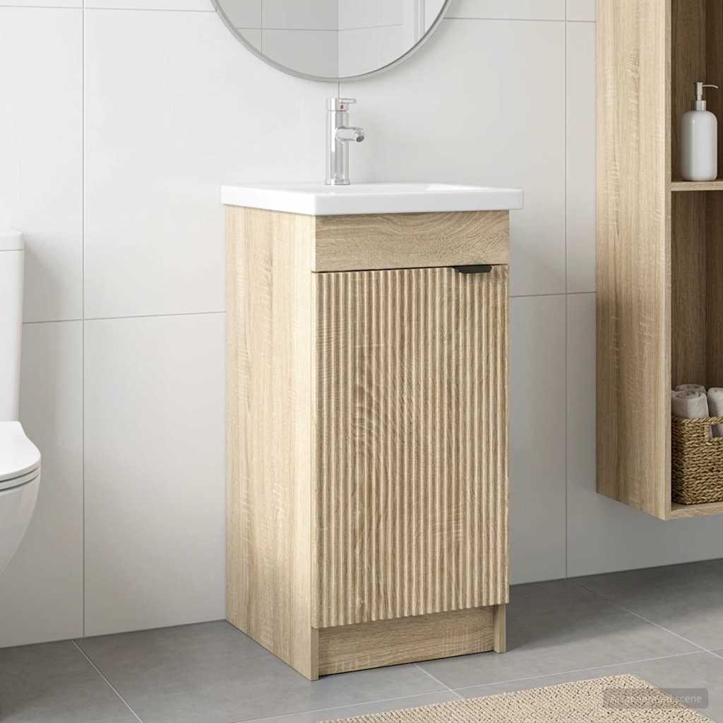 vidaXL Bathroom Vanity with Sink Sonoma Oak 42 x 40 x 84.5 cm 1
