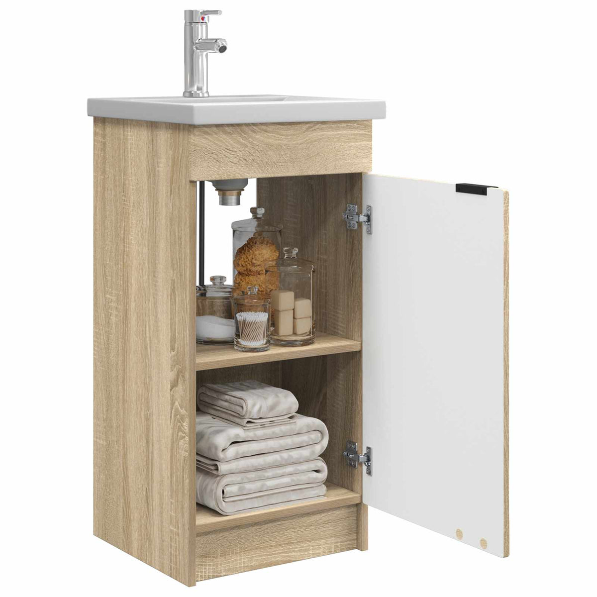 vidaXL Bathroom Vanity with Sink Sonoma Oak 42 x 40 x 84.5 cm 3