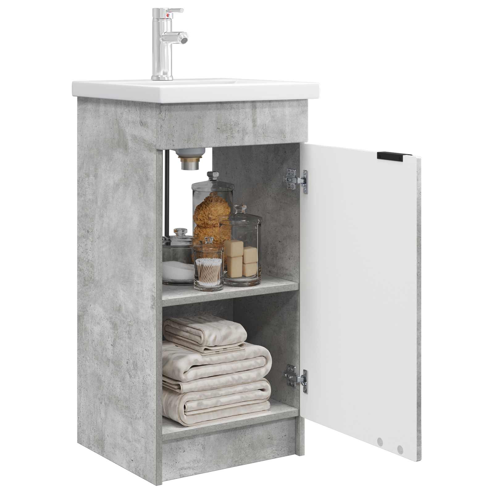 vidaXL Bathroom Vanity with Sink Concrete Grey 42 x 40 x 84.5 cm 3