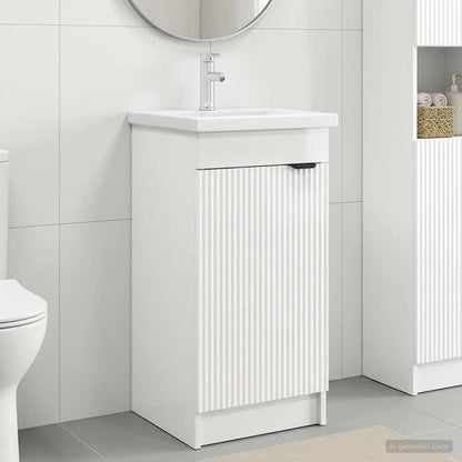 vidaXL Bathroom Vanity with Sink High Gloss White 42 x 40 x 84.5 cm 1