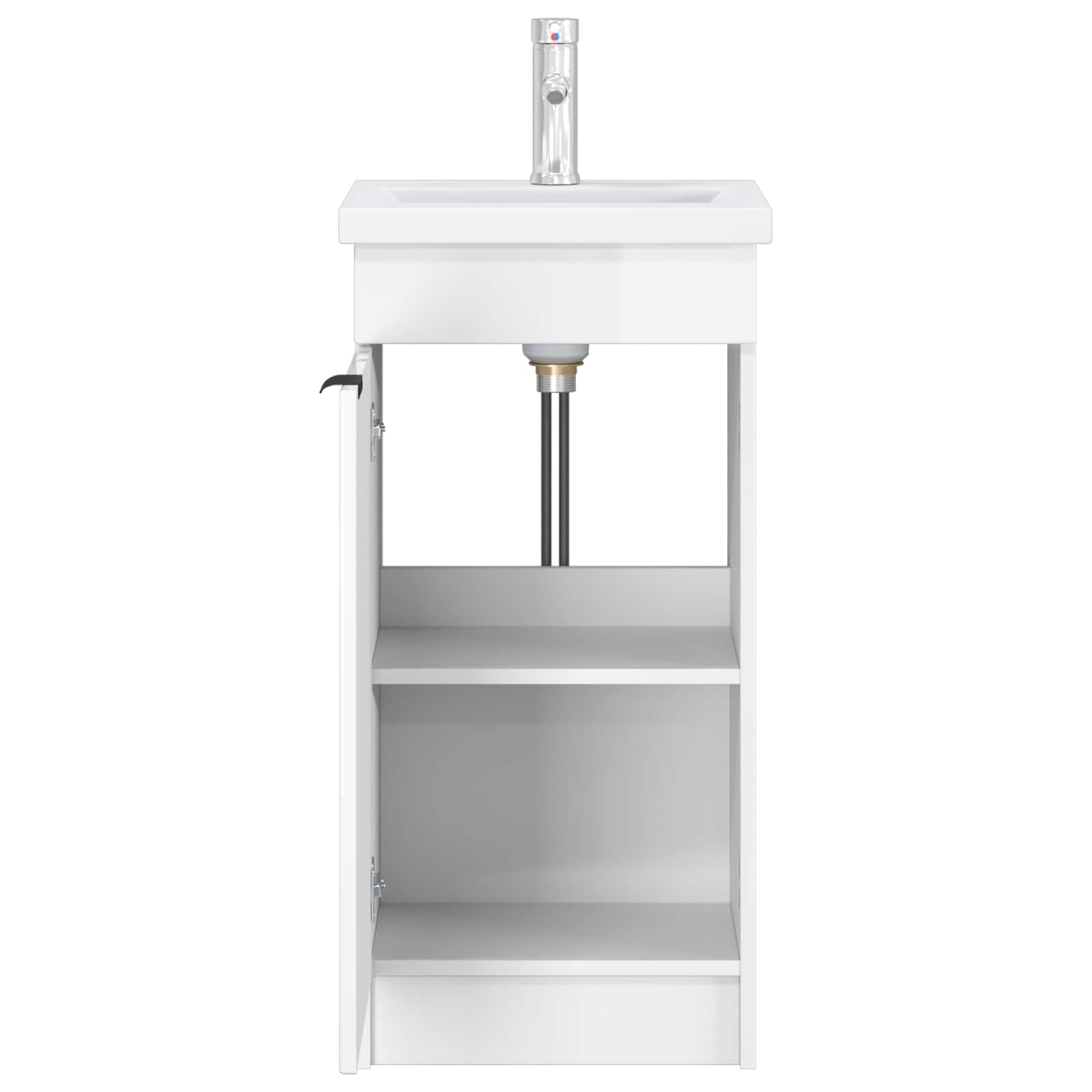 vidaXL Bathroom Vanity with Sink High Gloss White 42 x 40 x 84.5 cm 4
