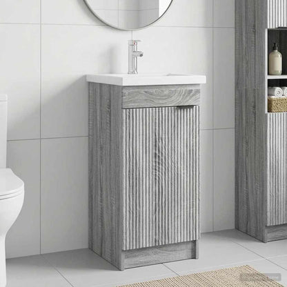 vidaXL Bathroom Vanity with Sink Grey Sonoma 42 x 40 x 84.5 cm 1