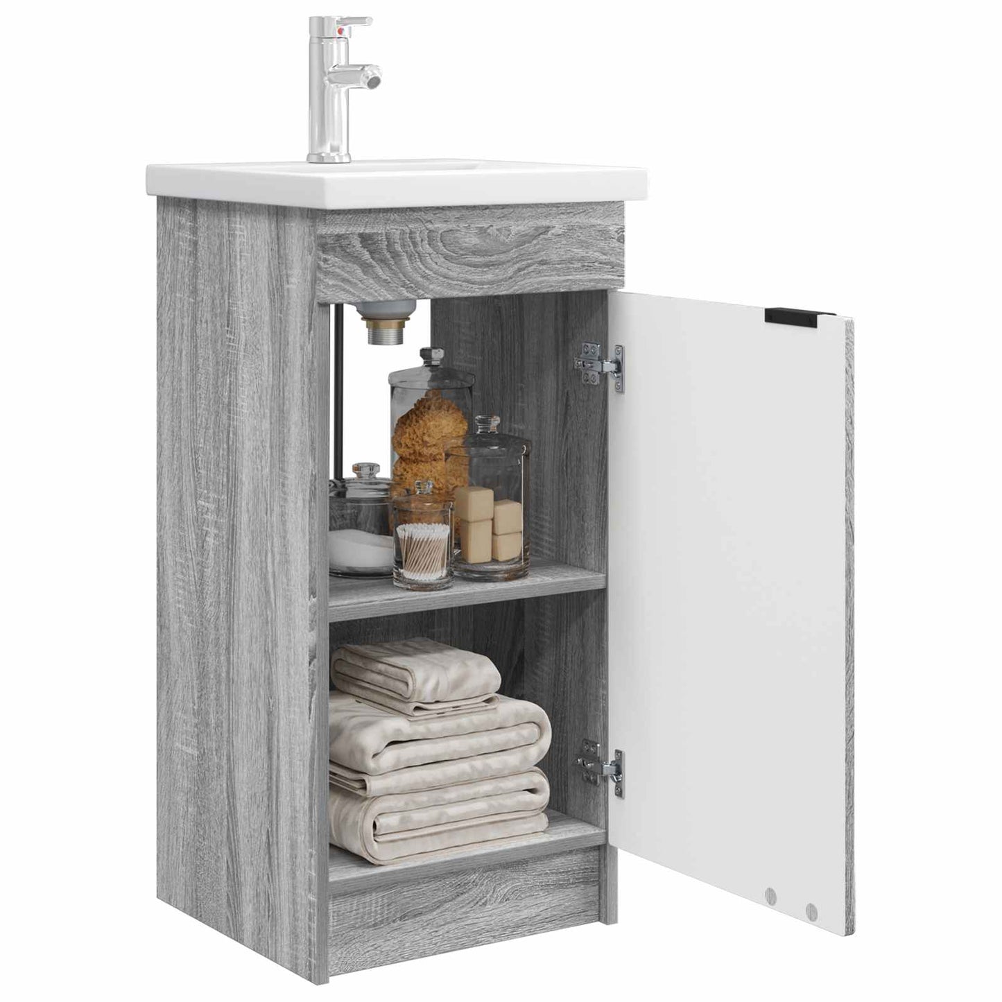 vidaXL Bathroom Vanity with Sink Grey Sonoma 42 x 40 x 84.5 cm 3