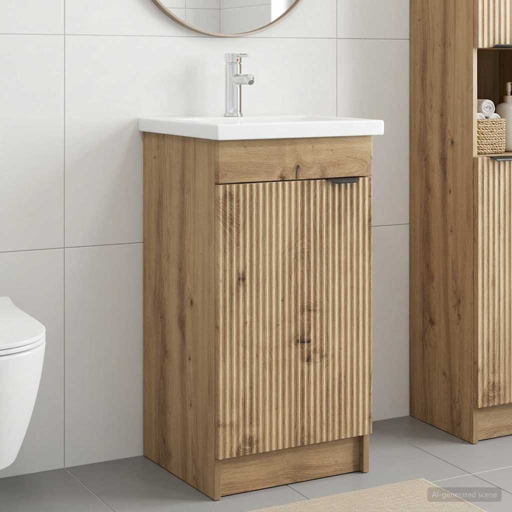 vidaXL Bathroom Vanity with Sink Artisan Oak 42 x 40 x 84.5 cm 1