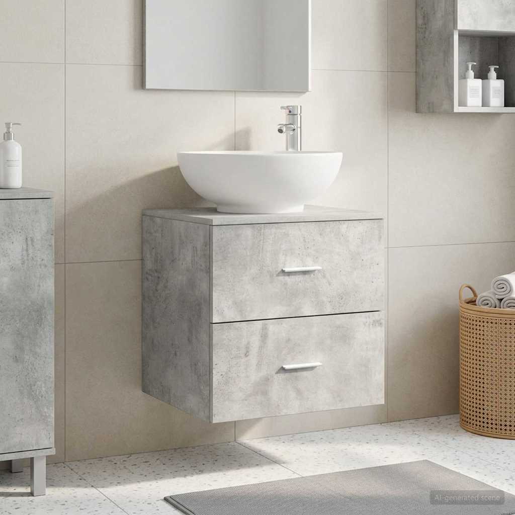 vidaXL Wall-Mounted Sink Vanity Concrete Grey 49.5 x 44.5 x 66.5 cm 1