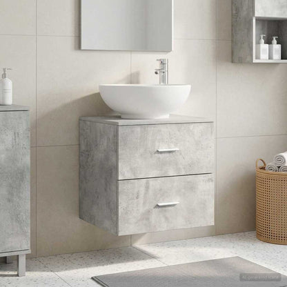 vidaXL Wall-Mounted Sink Vanity Concrete Grey 49.5 x 44.5 x 66.5 cm 1