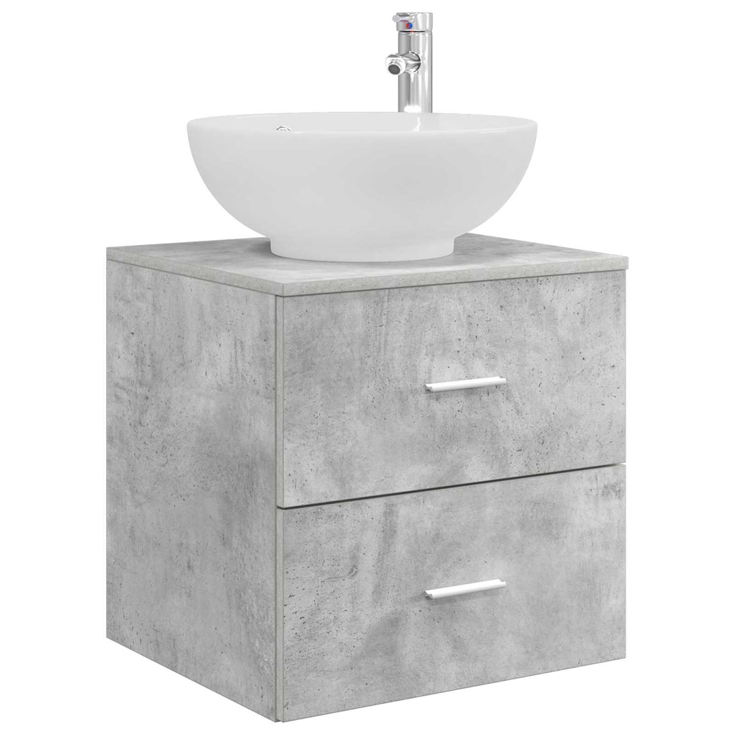 vidaXL Wall-Mounted Sink Vanity Concrete Grey 49.5 x 44.5 x 66.5 cm 2