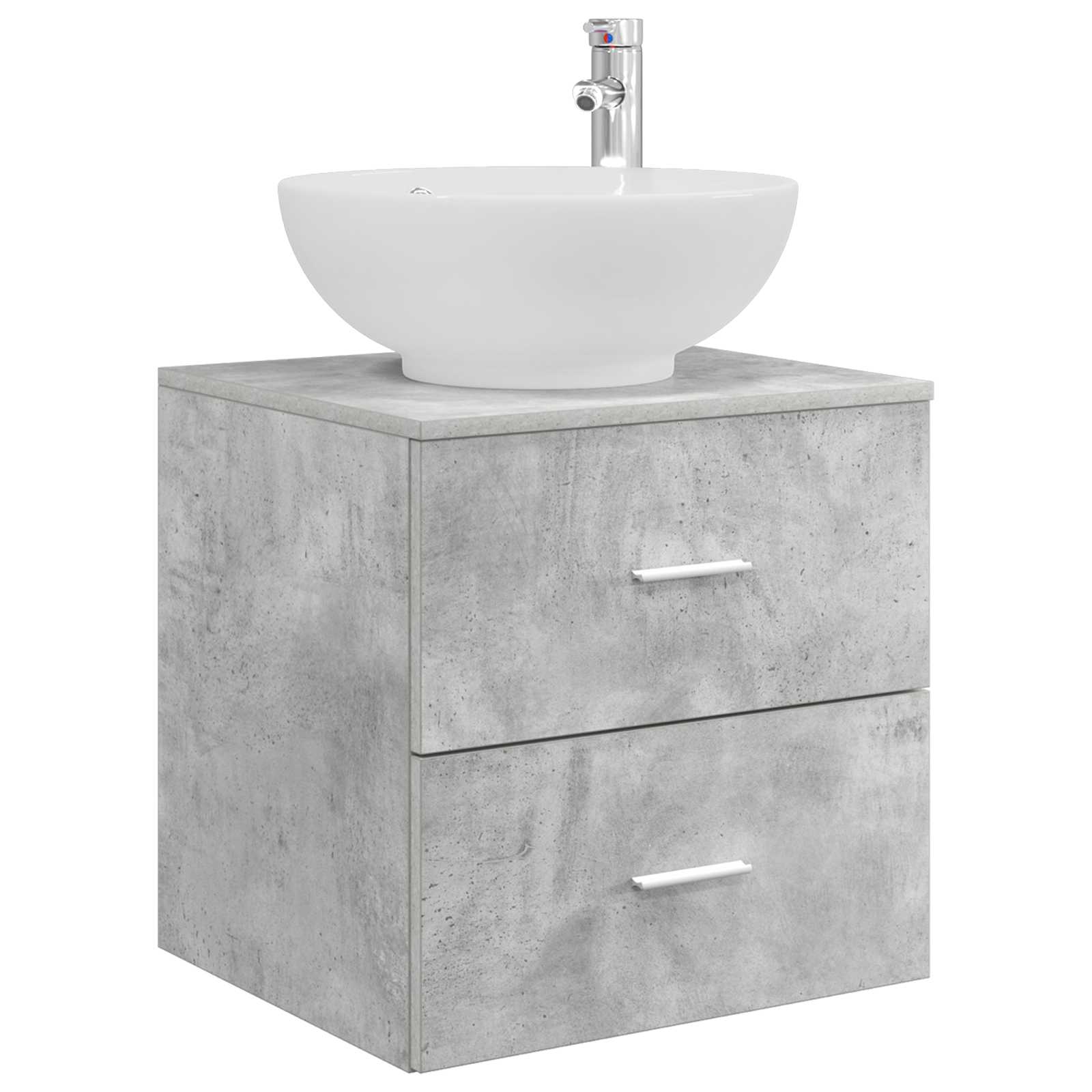 vidaXL Wall-Mounted Sink Vanity Concrete Grey 49.5 x 44.5 x 66.5 cm 2