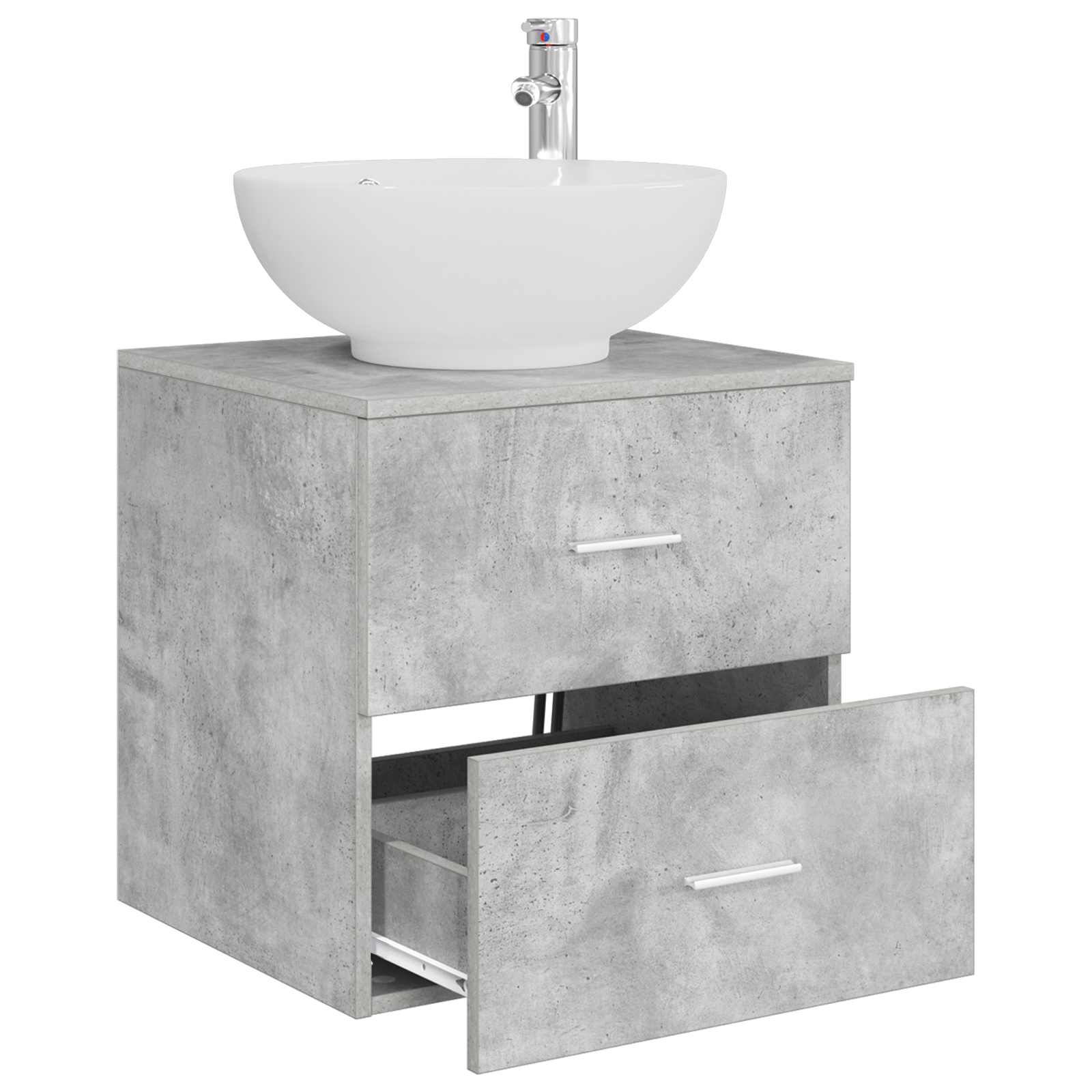 vidaXL Wall-Mounted Sink Vanity Concrete Grey 49.5 x 44.5 x 66.5 cm 3