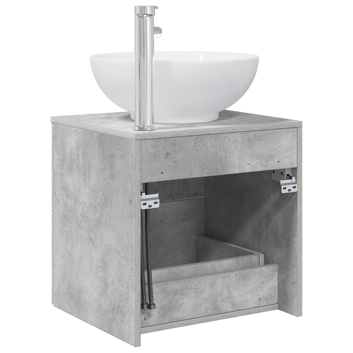 vidaXL Wall-Mounted Sink Vanity Concrete Grey 49.5 x 44.5 x 66.5 cm 5