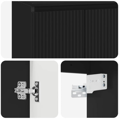 vidaXL Wall-Mounted Sink Vanity Black 49.5 x 44.5 x 65 cm 6