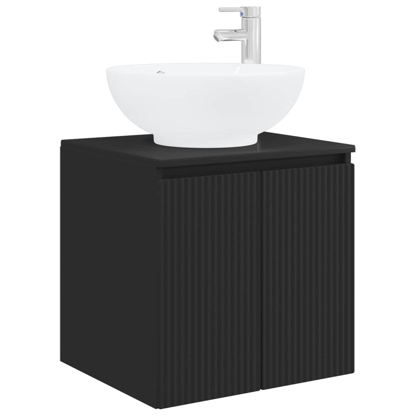 vidaXL Wall-Mounted Sink Vanity Black 49.5 x 44.5 x 65 cm 2