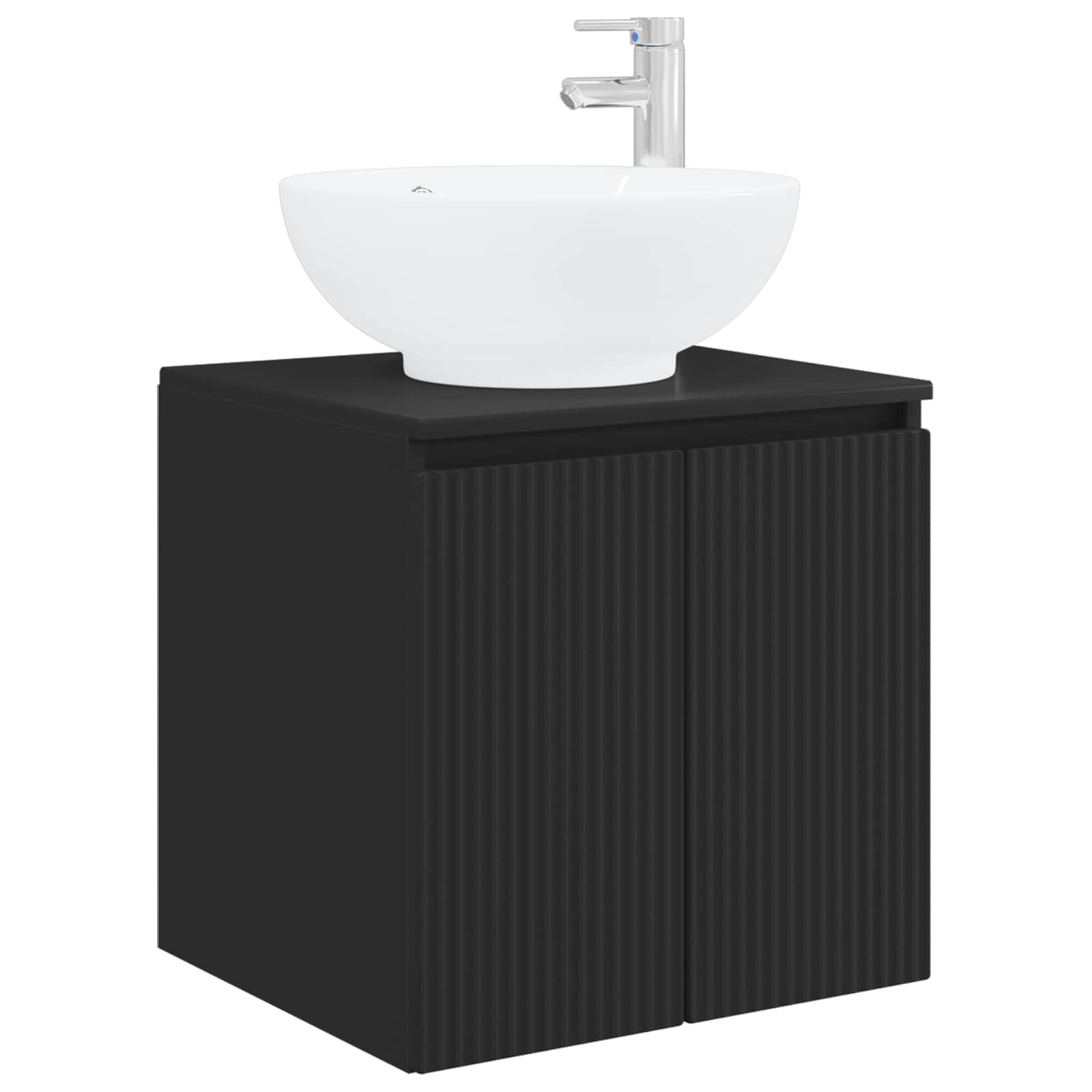 vidaXL Wall-Mounted Sink Vanity Black 49.5 x 44.5 x 65 cm 2