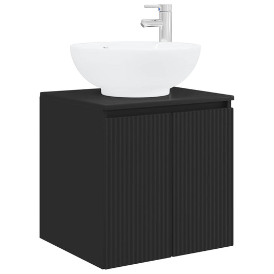 vidaXL Wall-Mounted Sink Vanity Black 49.5 x 44.5 x 65 cm 2