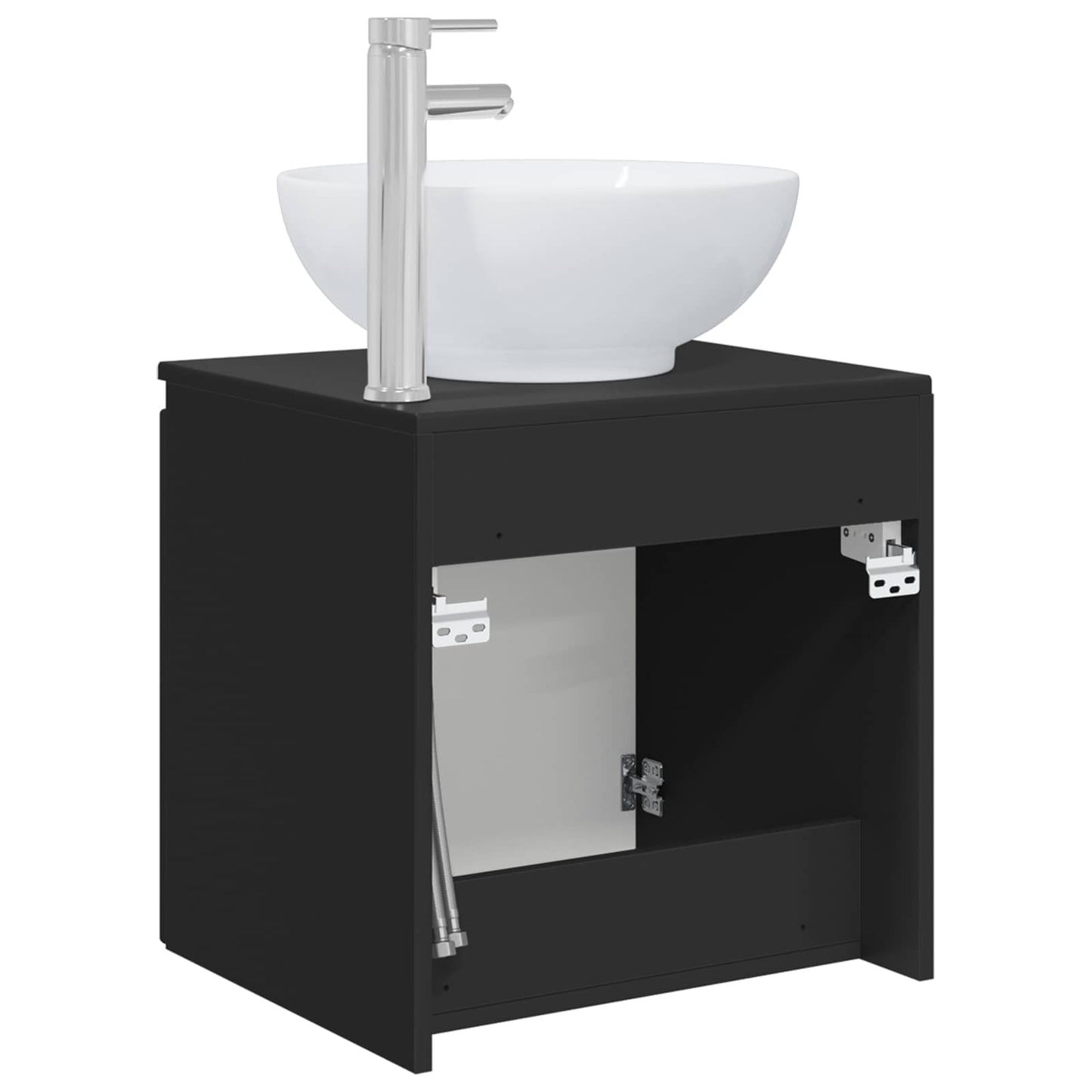 vidaXL Wall-Mounted Sink Vanity Black 49.5 x 44.5 x 65 cm 5