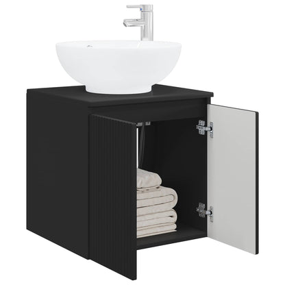 vidaXL Wall-Mounted Sink Vanity Black 49.5 x 44.5 x 65 cm 3