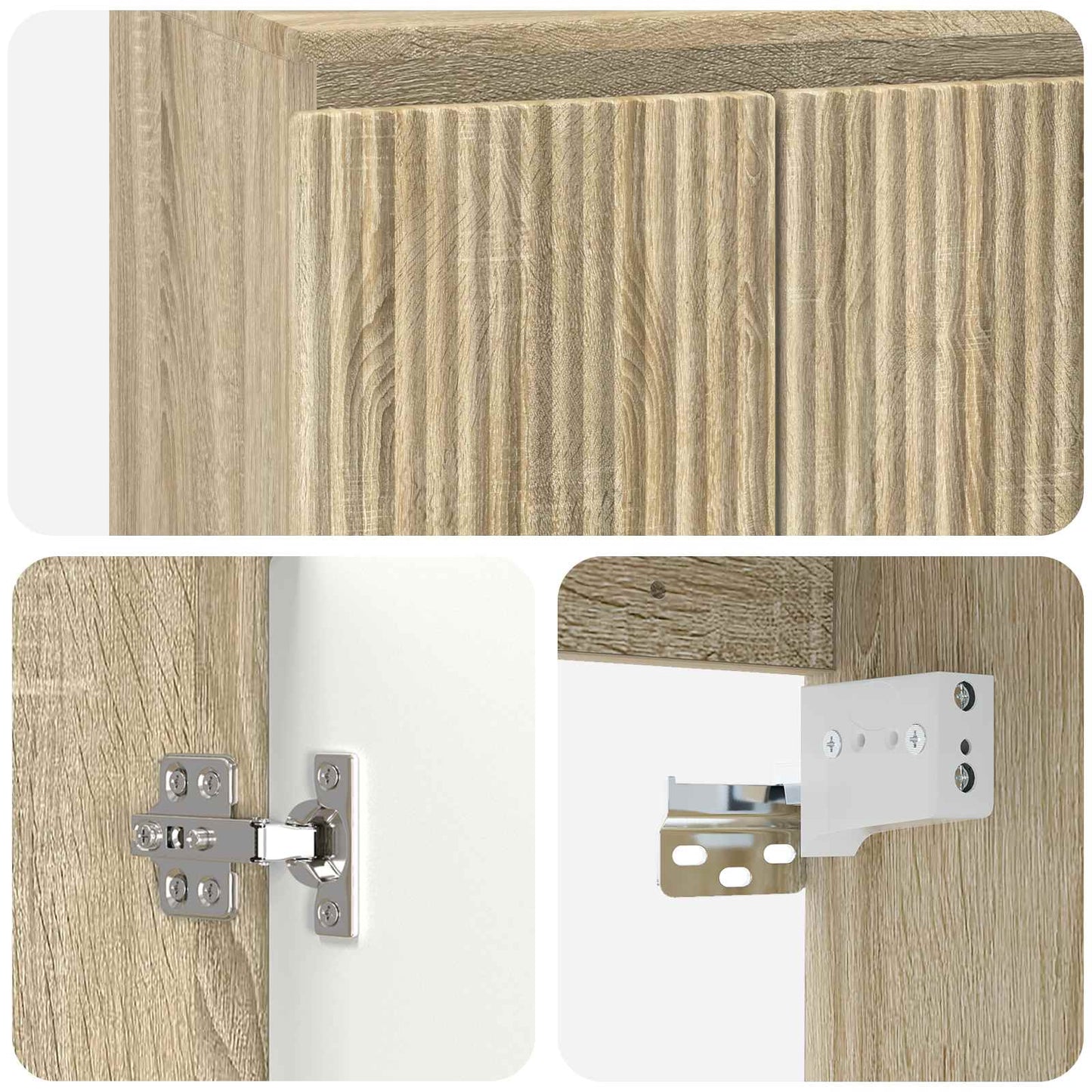 vidaXL Wall-Mounted Sink Vanity Sonoma Oak 49.5 x 44.5 x 65 cm 6