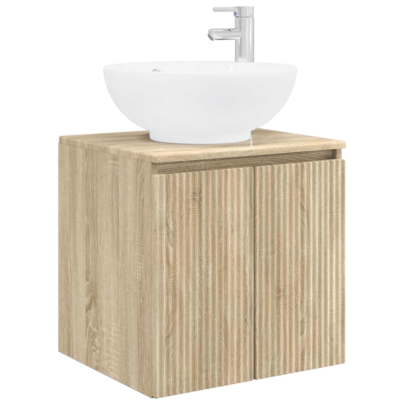 vidaXL Wall-Mounted Sink Vanity Sonoma Oak 49.5 x 44.5 x 65 cm 2