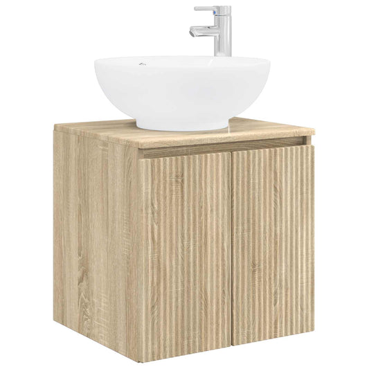 vidaXL Wall-Mounted Sink Vanity Sonoma Oak 49.5 x 44.5 x 65 cm 2