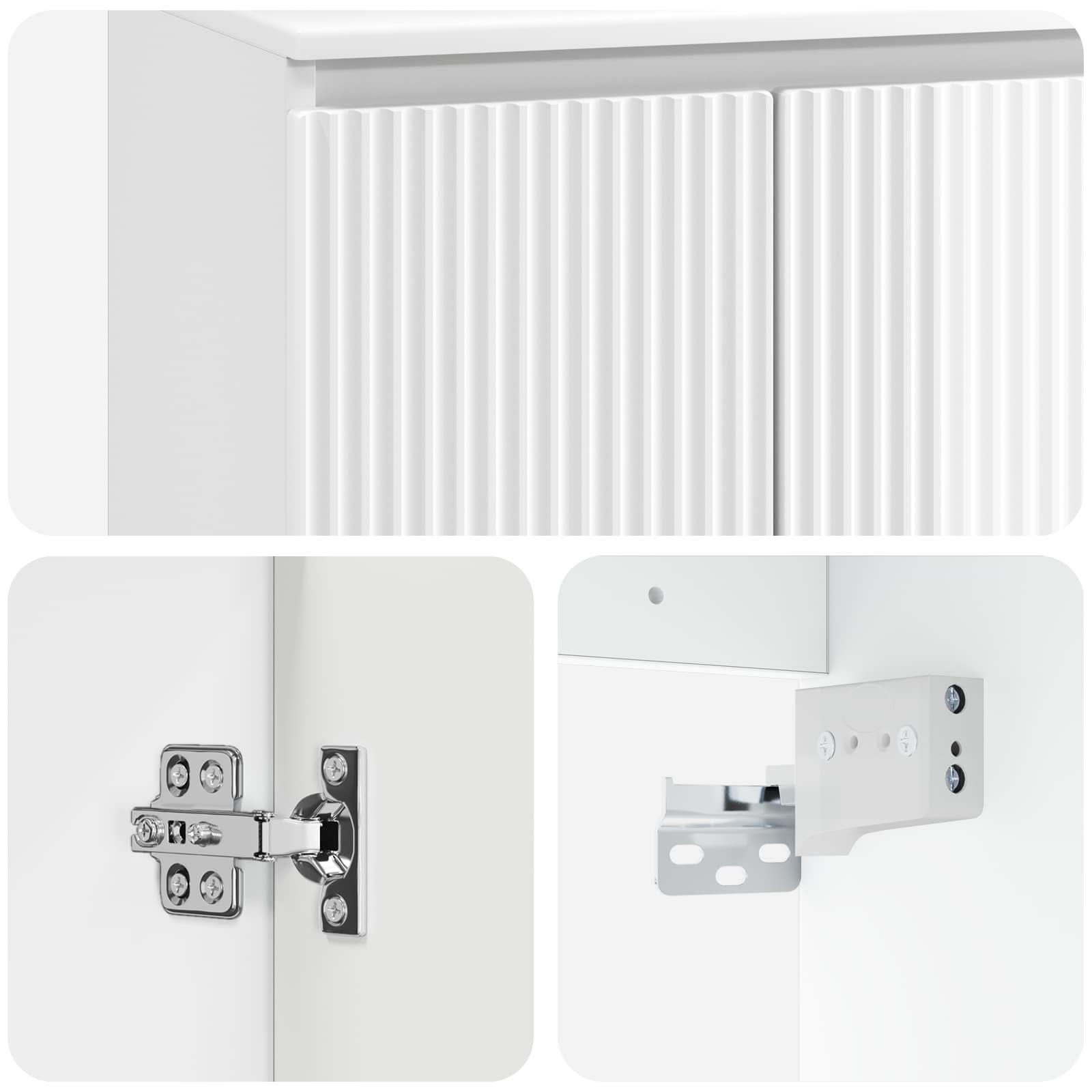 vidaXL Wall-Mounted Sink Vanity High Gloss White 49.5 x 44.5 x 65 cm 6