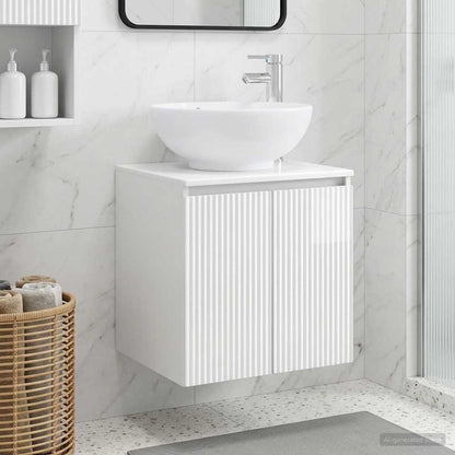 vidaXL Wall-Mounted Sink Vanity High Gloss White 49.5 x 44.5 x 65 cm 1