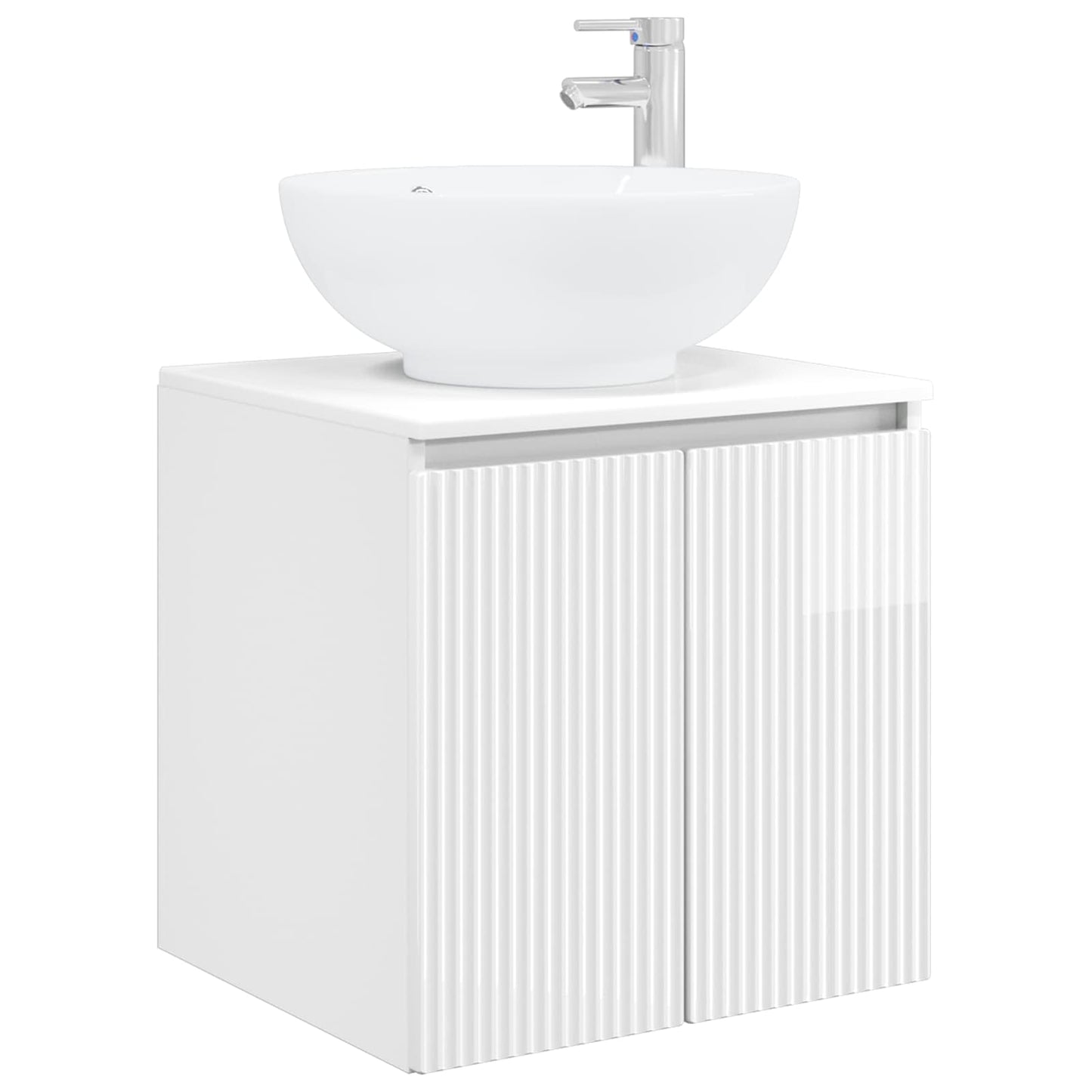vidaXL Wall-Mounted Sink Vanity High Gloss White 49.5 x 44.5 x 65 cm 2