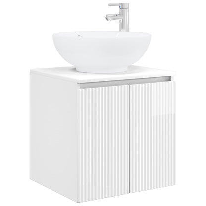 vidaXL Wall-Mounted Sink Vanity High Gloss White 49.5 x 44.5 x 65 cm 2