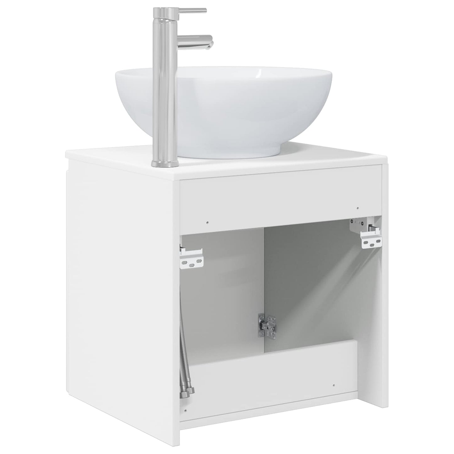 vidaXL Wall-Mounted Sink Vanity High Gloss White 49.5 x 44.5 x 65 cm 5