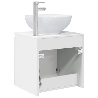 vidaXL Wall-Mounted Sink Vanity High Gloss White 49.5 x 44.5 x 65 cm 5