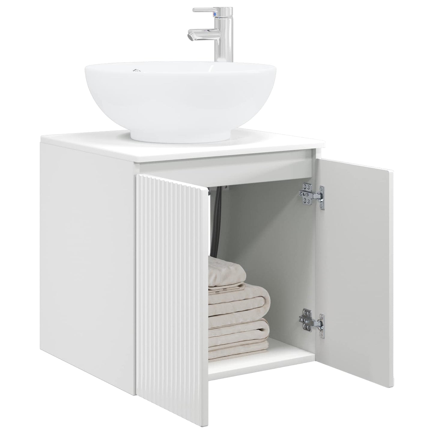 vidaXL Wall-Mounted Sink Vanity High Gloss White 49.5 x 44.5 x 65 cm 3