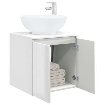 vidaXL Wall-Mounted Sink Vanity High Gloss White 49.5 x 44.5 x 65 cm 3