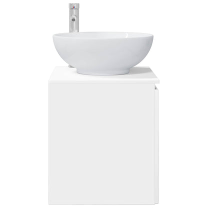 vidaXL Wall-Mounted Sink Vanity High Gloss White 49.5 x 44.5 x 65 cm 4