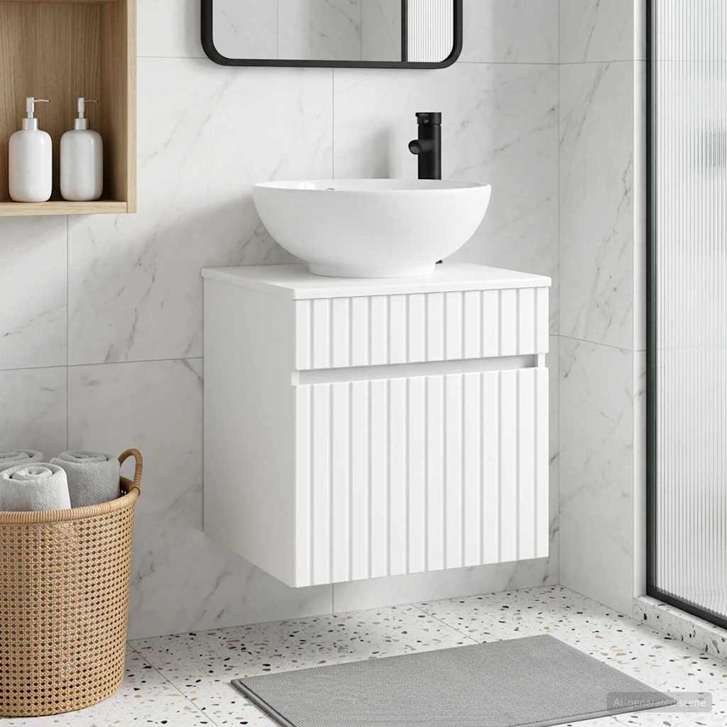 vidaXL Wall-mounted Sink Vanity White 49 x 44.5 x 66.5 cm 1