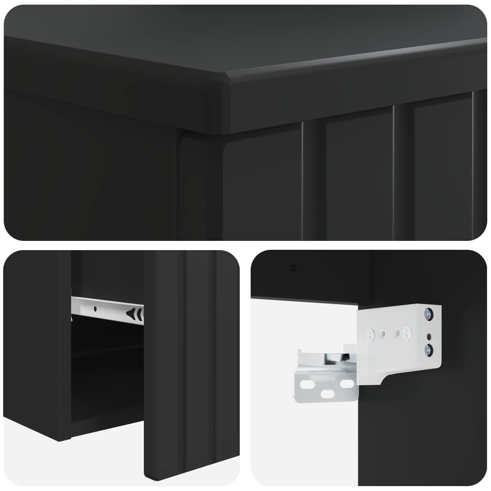 vidaXL Wall-mounted Sink Vanity Black 49 x 44.5 x 66.5 cm 5